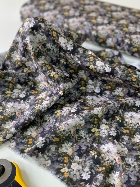 СОЦВЕТИЯ НА СЕРОМ, 100% хлопок, Handmade Fabrics 3