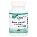 Nutricology, цитрат цинка, 25, 60 вегетарианских капсул