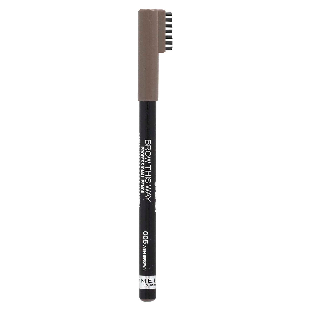 Rimmel London, Brow This Way, профессиональный карандаш для бровей, 005 пепельно-коричневый, 1,4 г (0,05 унции)