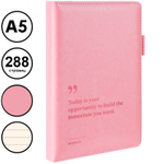 Ежедневник недатированный Deli "N012" А5, 144 листа, кожзам, розовый