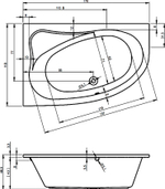 Акриловая ванна Riho LYRA 170х110 R
