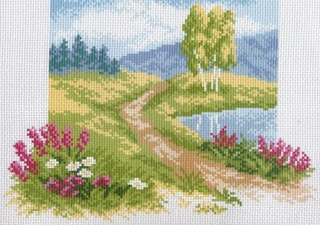 "Летняя дорожка"-0693 канва с рисунком