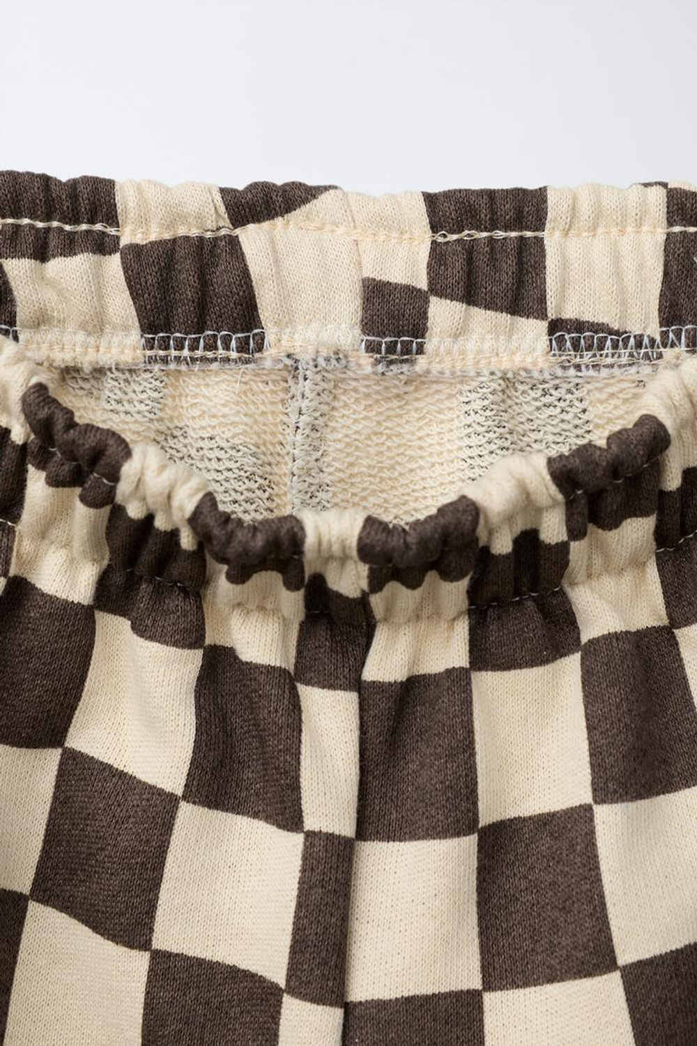 ZARA БРЮКИ BALLOON В ШАХМАТНУЮ КЛЕТКУ, КОРИЧНЕВЫЙ