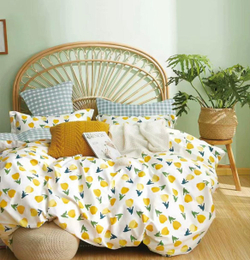 Постельное белье ZEPHYR HOME 1.5 Полуторка Сатин желтые тюльпаны