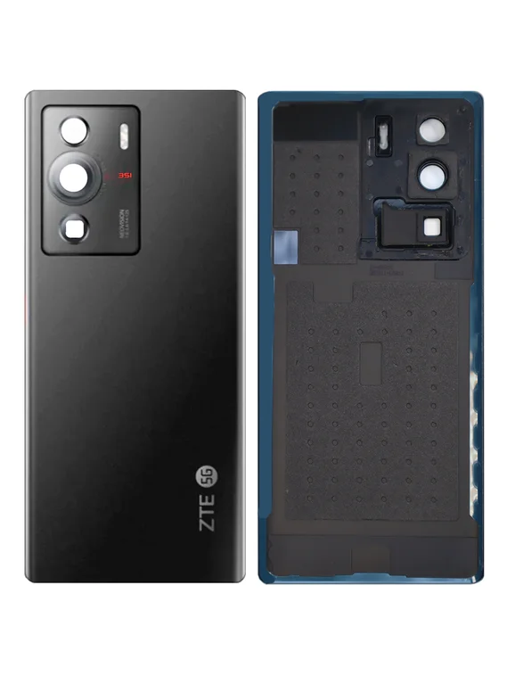 Задняя крышка для ZTE A41 Ultra черная (Black) со стеклом камеры
