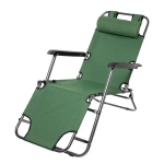 Шезлонг (раскладушка) 153*60*79см «Комфорт» с подголовником, 2 положения, зеленый ДоброСад