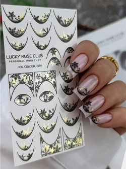 Lucky Rose Слайдеры наклейки для длинных ногтей 384