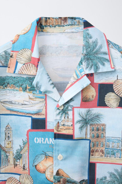 ZARA РУБАШКА С ФОТОПРИНТОМ, СИНИЙ