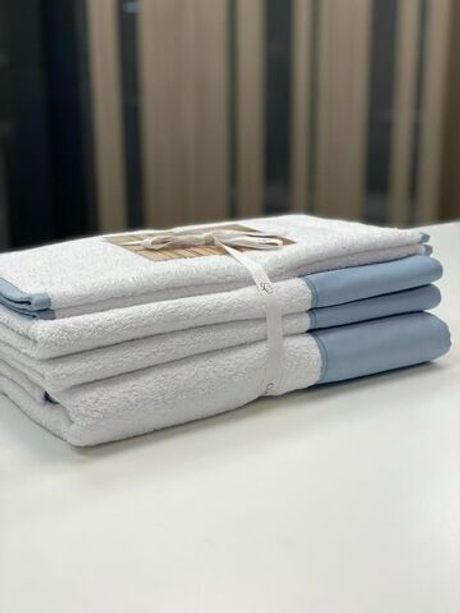 Набор полотенец 3шт Claire Batiste Atelier Brise бело-голубой