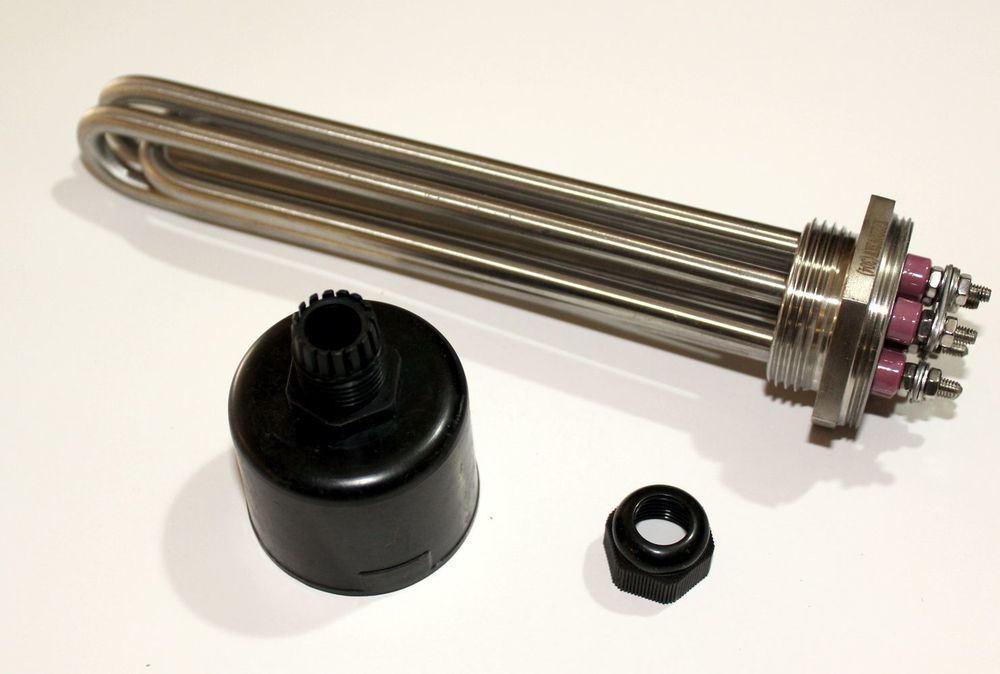 ТЭН нагревательный, 3кВт, DN40 (47 мм), (нержавейка), 1шт