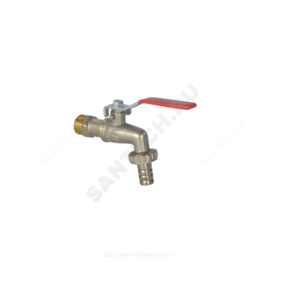 Кран шаровой водоразборный латунь со штуцером 1019 Euro Ду 20 Ру16 НР/штуц G3/4" рычаг L=141мм Aquasfera 1019-02.