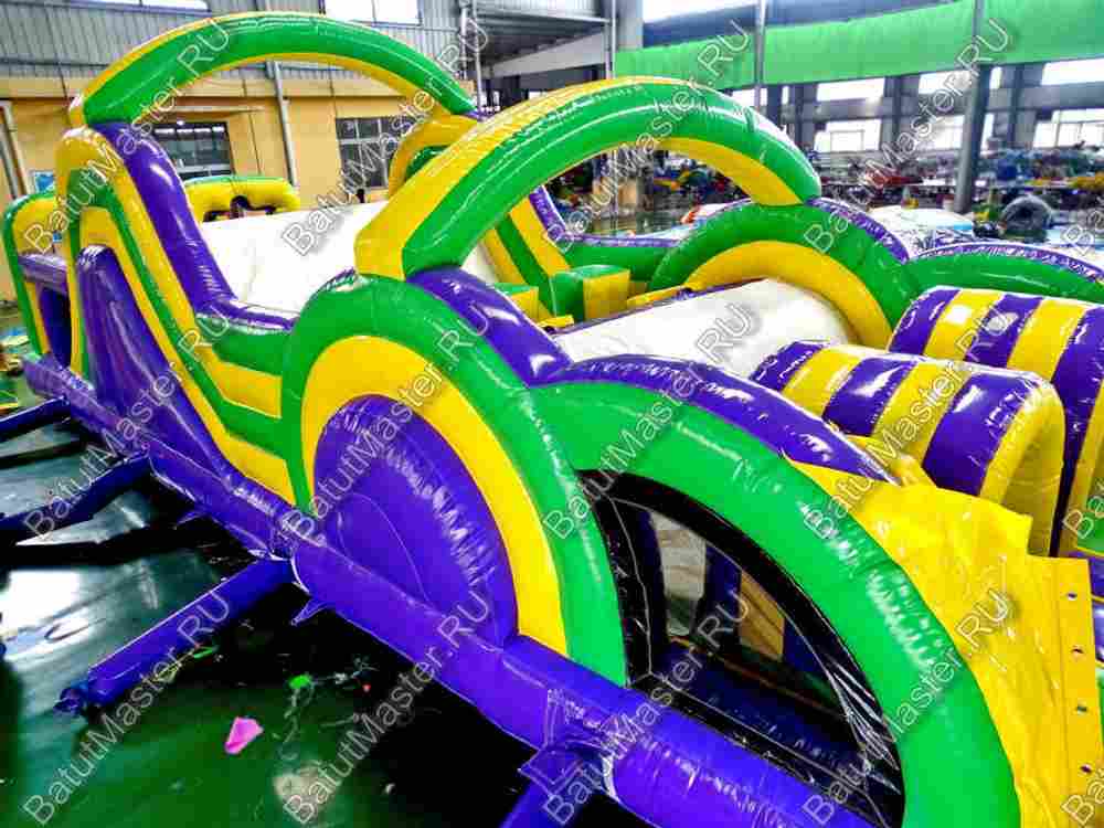 Надувной батут "Длинная полоса препятствий" 16*4*5 м