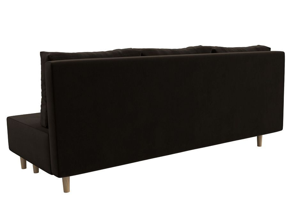 Диван прямой Лига-033 МИКРОВЕЛЬВЕТ Коричневый