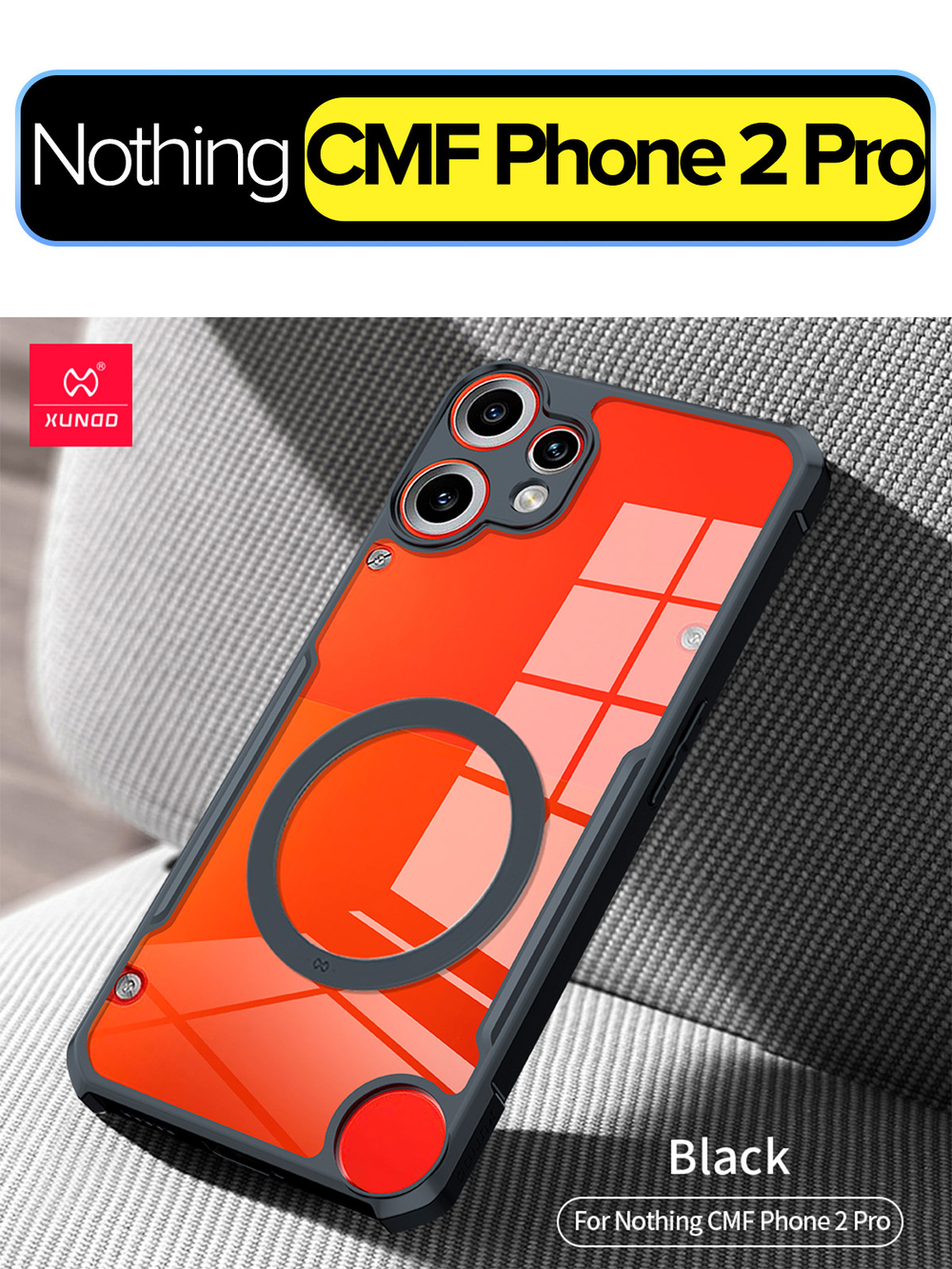 Чехол для Nothing CMF Phone 2 Pro c MagSafe противоударный с усиленными углами XUNDD