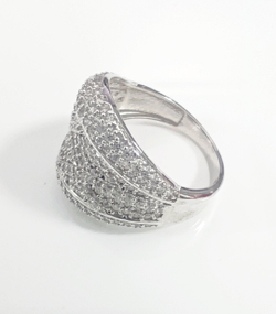 Кольцо ювелирное Эстерелла, серебро 925 пробы, родированное, с фианитами/Ф