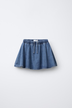 ZARA ЮБКА-ШОРТЫ SKATER, СИНИЙ