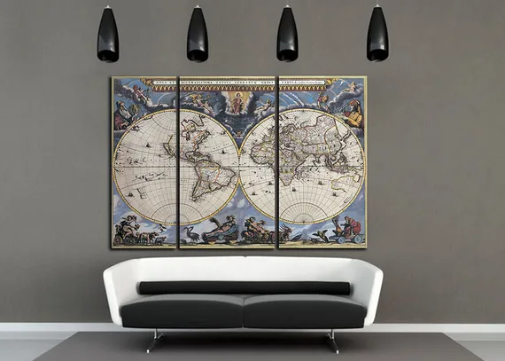 Модульная картина "Карта мира"