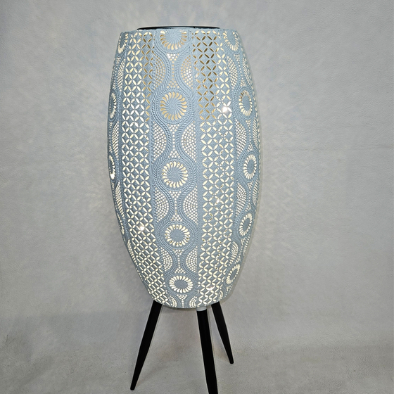 Кашпо с подсветкой Патио белое высокое