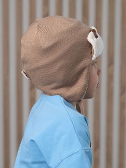 Шапка весенняя/осенняя вязаная (Капучино) ТОКИ велюр