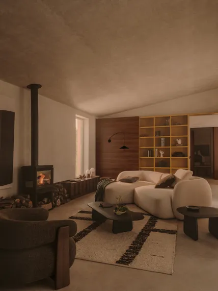 Модульный диван Martina 3-местный с левым шезлонгом, цвет экрю, 287 см