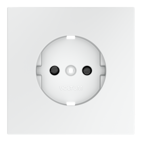 Накладка для розетки с заземлением и защитными шторками, S70 (белый матовый)