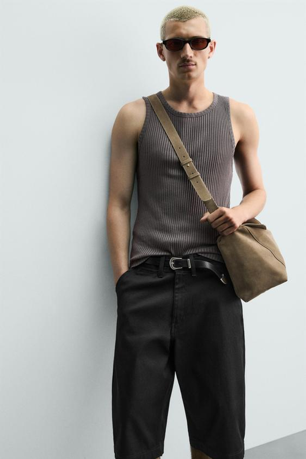 ZARA ШОРТЫ BAGGY FIT, ЧЕРНЫЙ