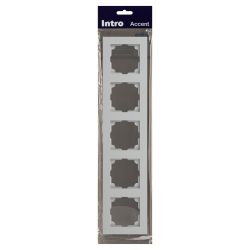 Рамка для розеток и выключателей Intro Accent 6-505-01 на 5 постов, СУ, белый
