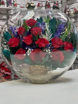 натуральные цветы в стекле, вакуум