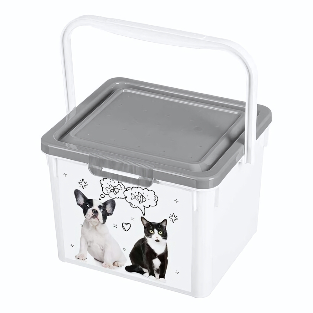 Контейнер для корма LUCKY PET, цвет серый, 5,3л