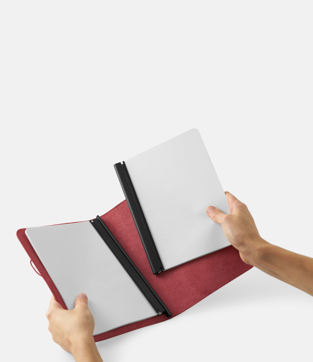 Antou NOTA Work set veg tanned leather Deep Red — модульный блокнот