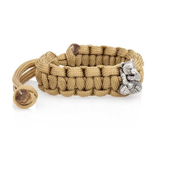 Браслет с шармом Панда из мельхиора - армейский паракорд, вид 2
