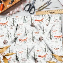 Ткань мембрана лиса со зверьками