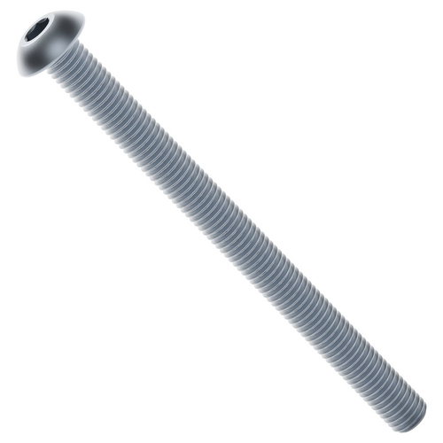 2802 Series Zinc-Plated Steel Button Head Screw (M4 x 0.7mm, 50mm Length) - 25 Pack