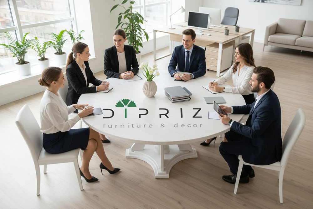 Стол кухонный, 100х100х75, Эванс, обеденный, круглый, из массива дерева, серый, Dipriz