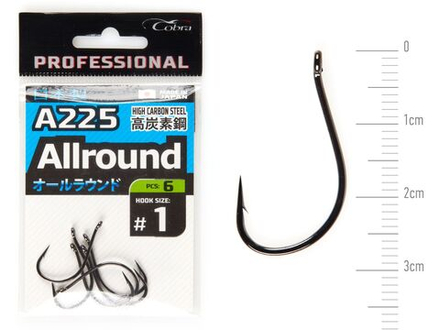 Крючки Cobra Pro AIIROUND сер.A225 разм.001 6шт.