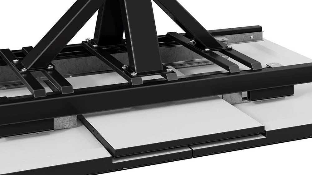 Стол кухонный обеденный раздвижной Черный муар Хэмптон 134(173)х90х75 см