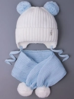 Шапка детская осенняя и шарф с ушками