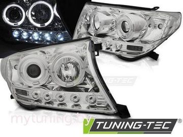 Передние фары Angel Eyes для Toyota Land Cruiser 200 (07-12) Chrome