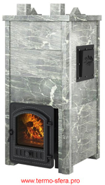 Печь Эверест "Легкий пар Профи" каменка «по-серому», Талькохлорит, S-50 мм