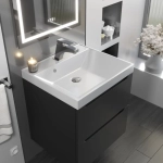 Тумба с раковиной Uperwood Tanos 50 см, подвесная, матовая, черная