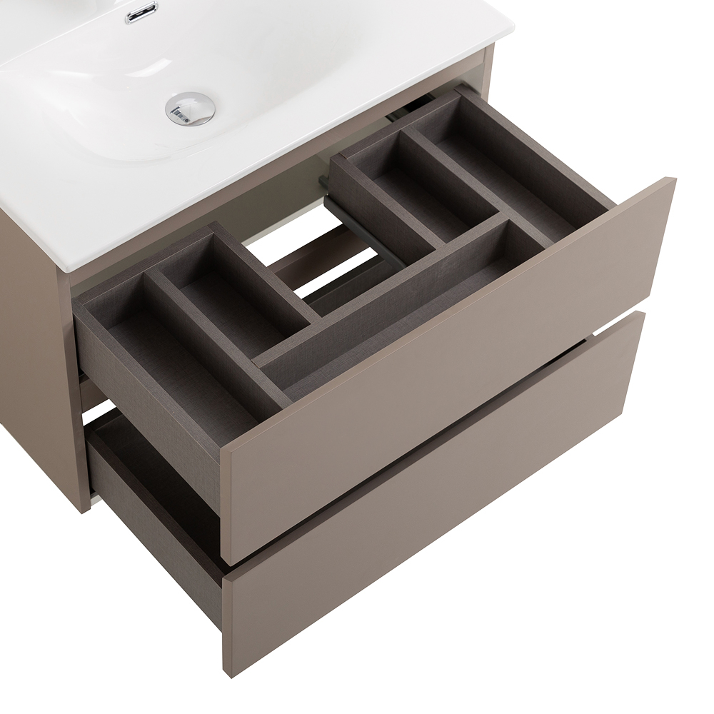 Тумба с раковиной подвесная BelBagno KRAFT-700-2C-SO-CO Бежевый матовый, раковина белая BB-8099-70