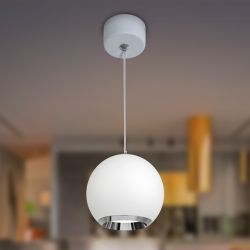 Светильник подвесной ЭРА PL32 WH/CH под лампу MR16 GU10 белый/хром