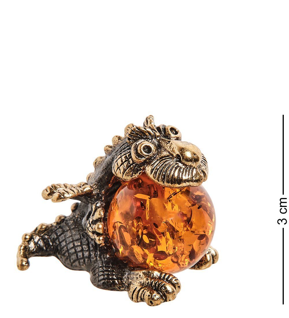 Народные промыслы AM-2707 Фигурка «Дракон» (латунь, янтарь)