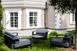 "Гранада" лаунж-зона из алюминия со столиком из HPL