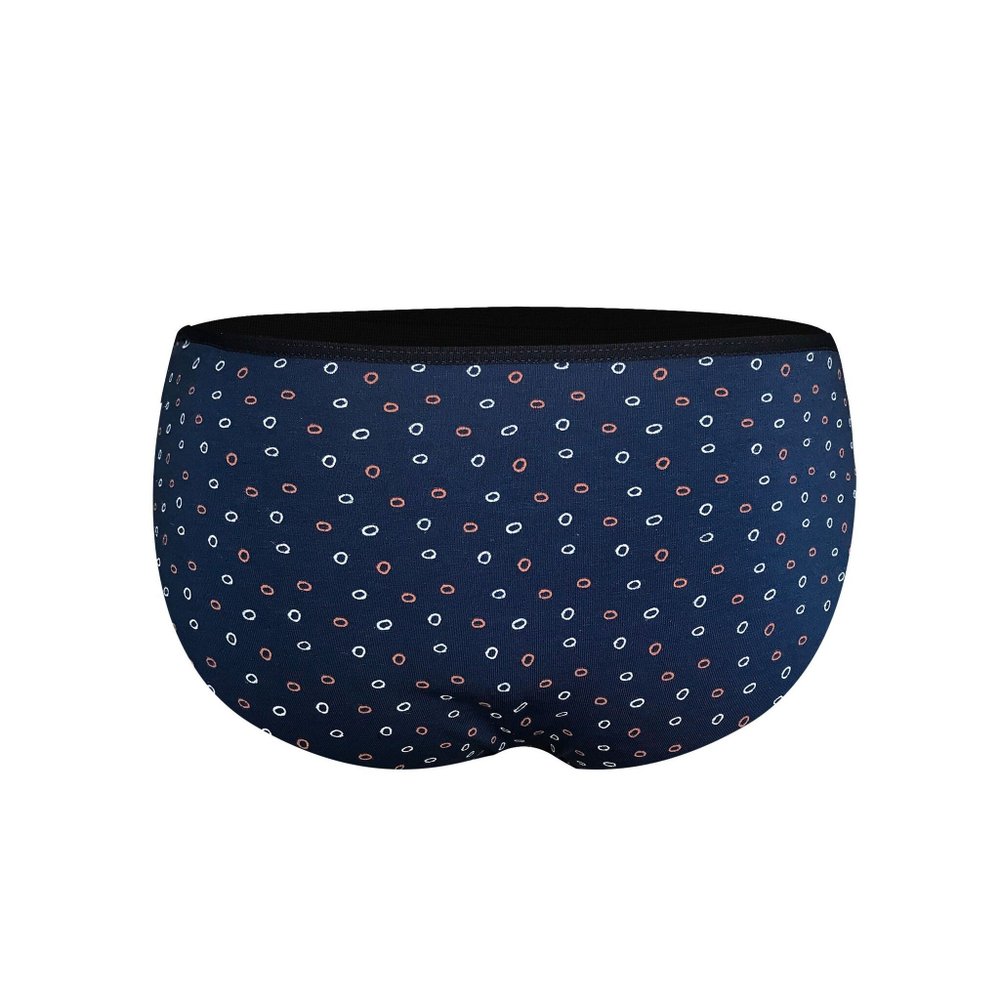 Темно-синие трусы-слипы с принтом в виде колечек (Размер: S) (Цвет: темно-синий)