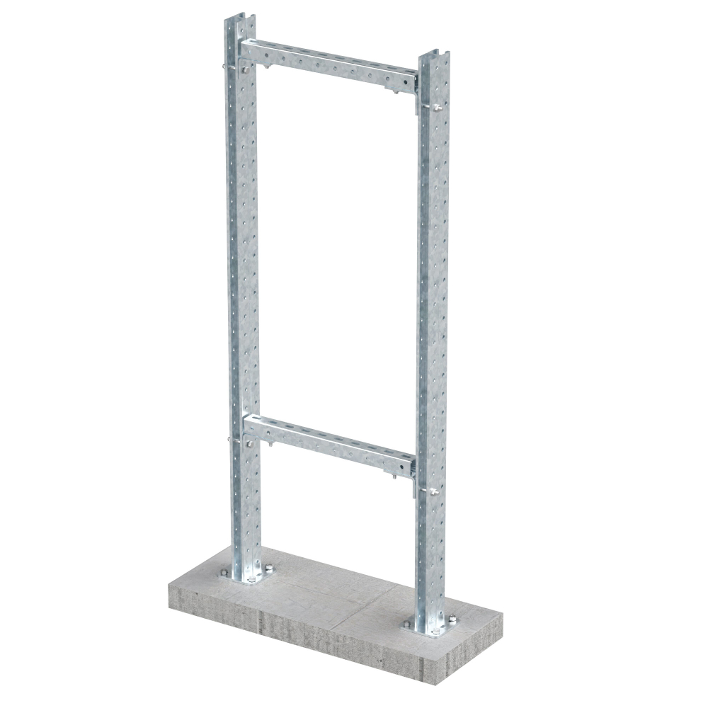 Комплект монтажных профилей на раму для крепления 1 оболочки винтами din 84 M6X40 4 шт. , горячеоцинкованный, длина 700 мм