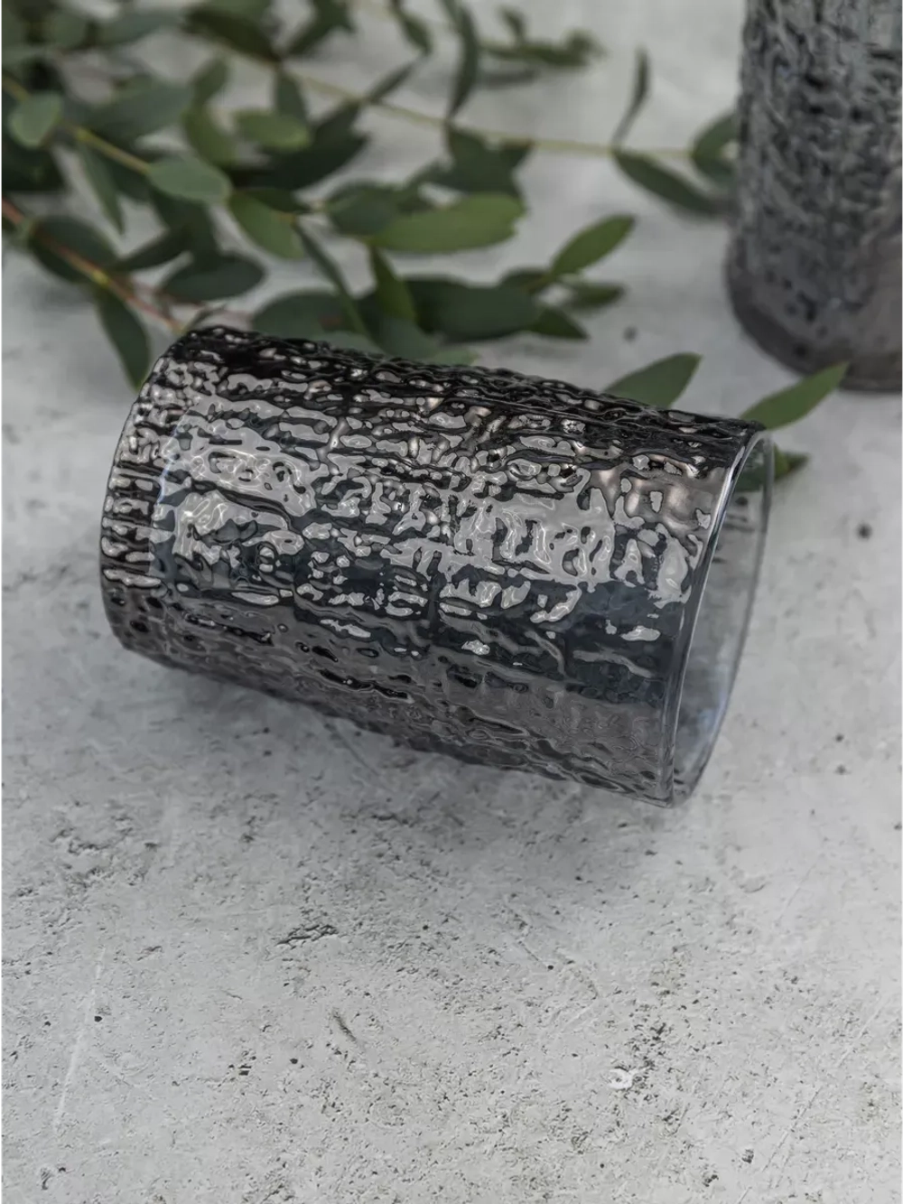 Набор стаканов с рельефным узором, 240 мл. 6 шт. Серые