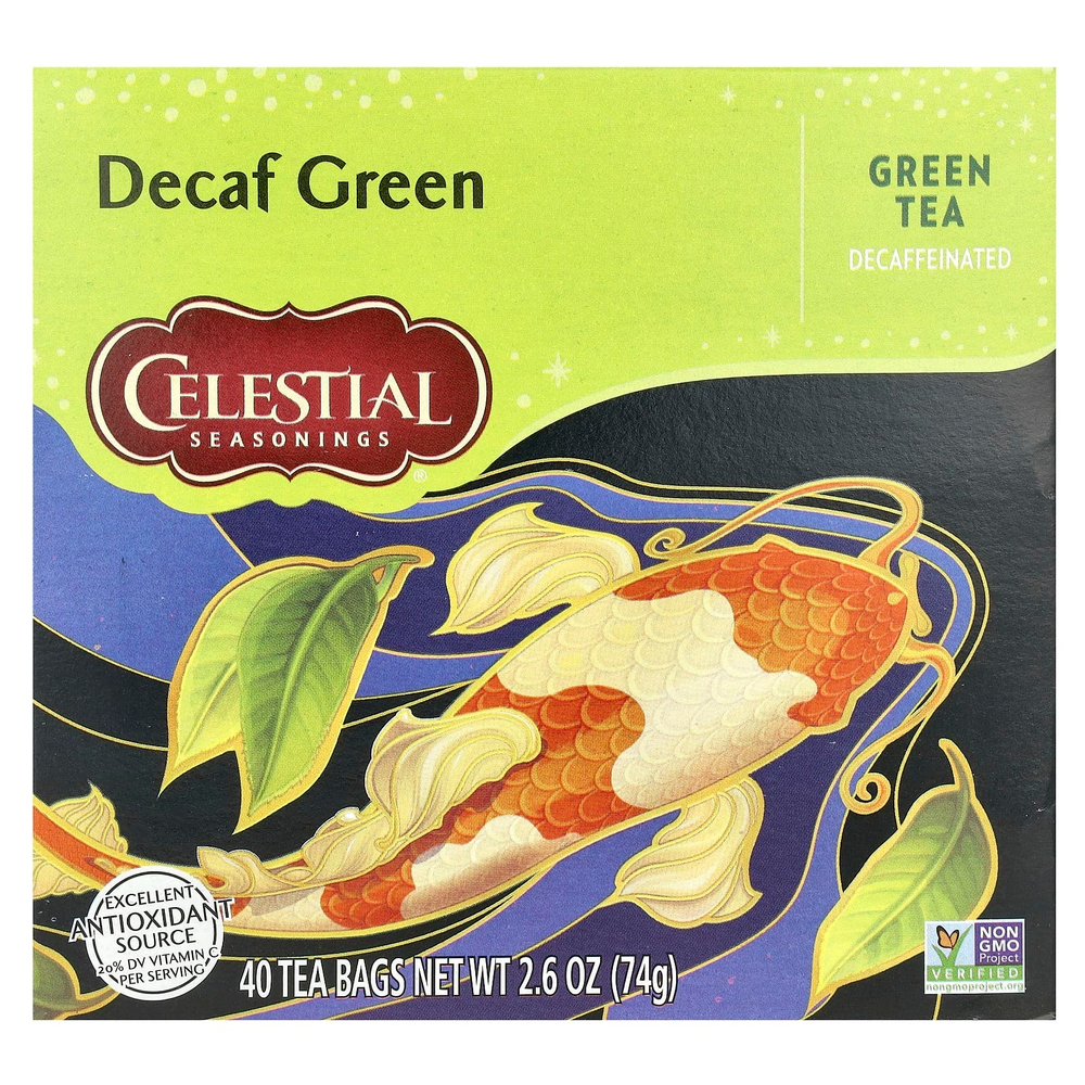 Celestial Seasonings, Зеленый чай, без кофеина, 40 чайных пакетиков, 74 г (2,6 унции)