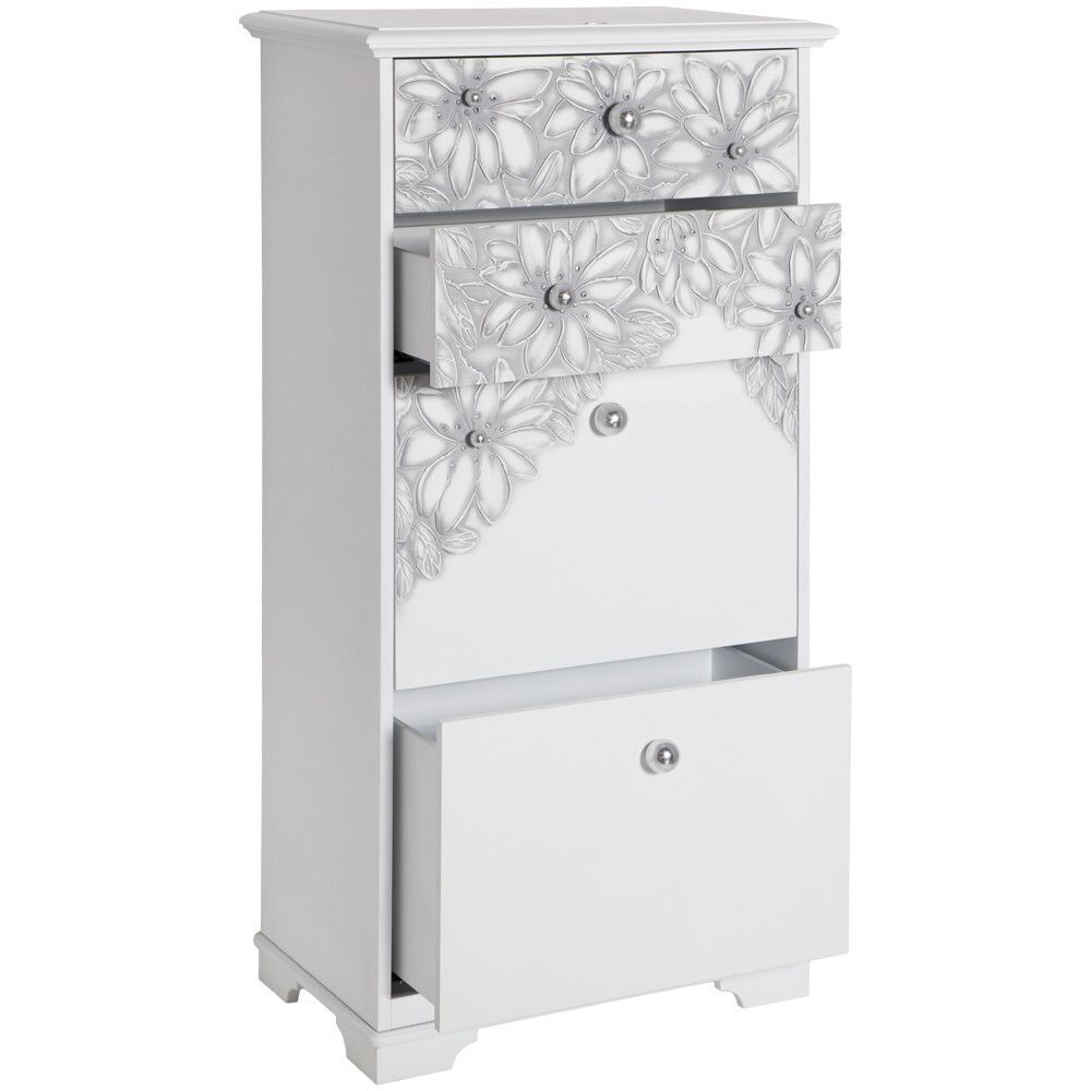 Комод Терра-4 с 4 ящиками Айс Античное серебро