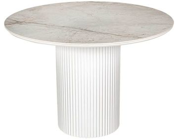 Стол DUBAI 90 Silvern gloss / white velvet